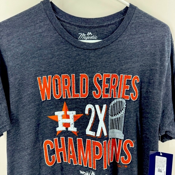NWT Majestic Houston Astros 2X World Series Champions ShortSleeve Shirt - Picture 3 of 9